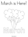 March is Here! Coloring Page