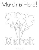 March is Here Coloring Page