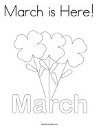 March is Here Coloring Page