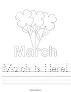 March is Here Handwriting Sheet