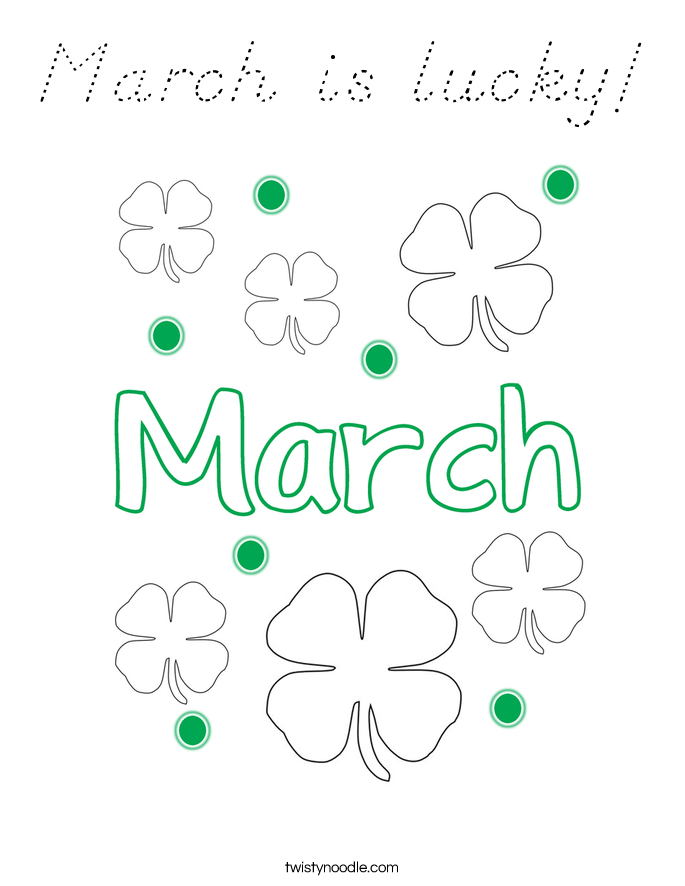 March is lucky! Coloring Page