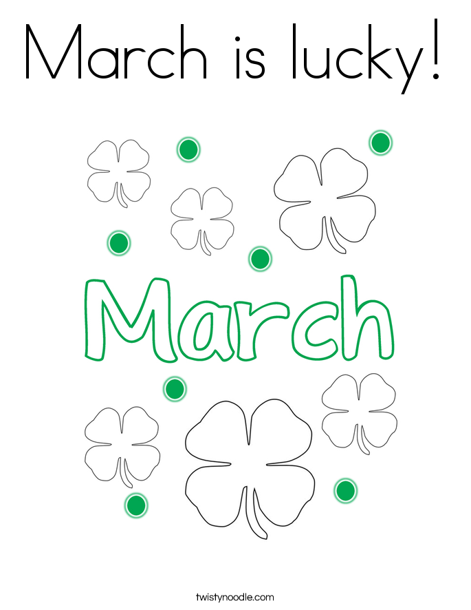 March is lucky! Coloring Page