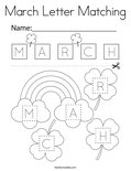 March Letter Matching Coloring Page