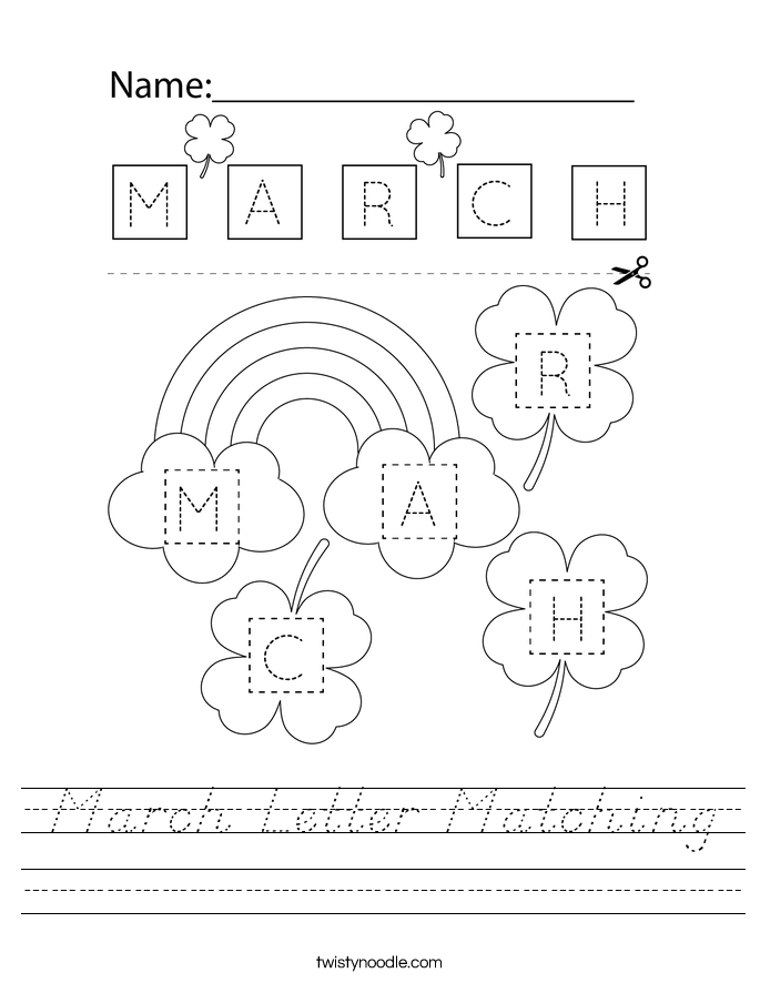 March Letter Matching Worksheet