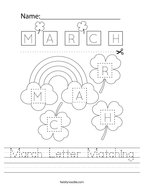 March Letter Matching Handwriting Sheet