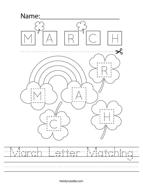 March Letter Matching Worksheet