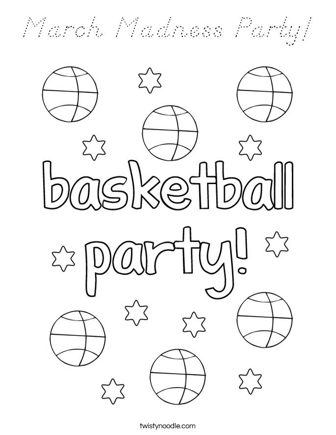 March Madness Party! Coloring Page