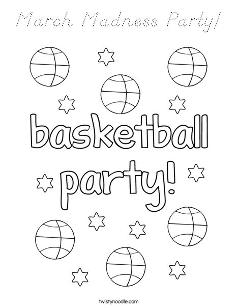 March Madness Party! Coloring Page
