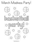 March Madness Party Coloring Page