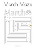 March Maze Coloring Page
