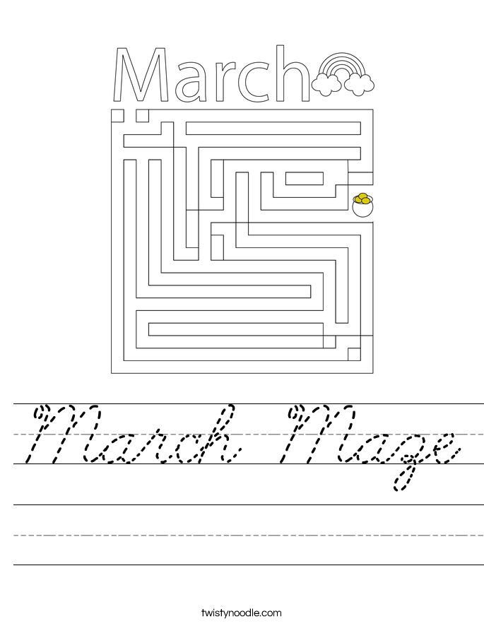 March Maze Worksheet