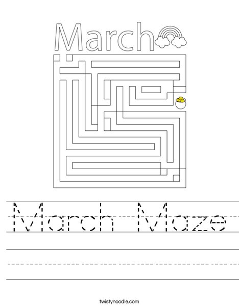 March Maze Worksheet