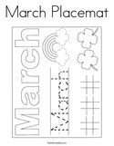 March Placemat Coloring Page