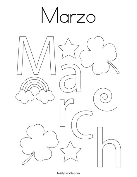 Welcome March Coloring Page