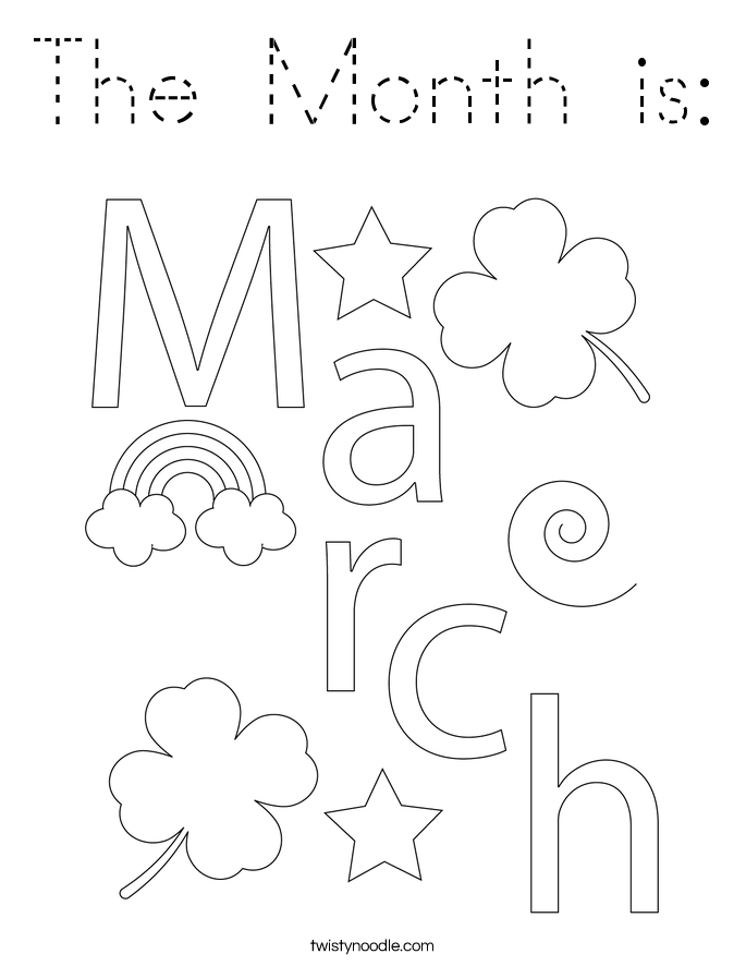 The Month is: Coloring Page