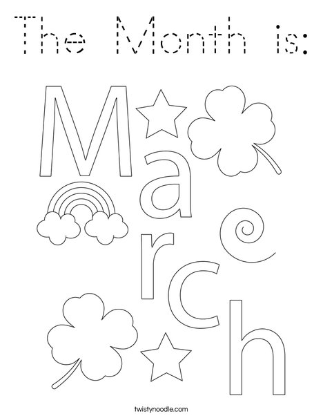 Welcome March Coloring Page