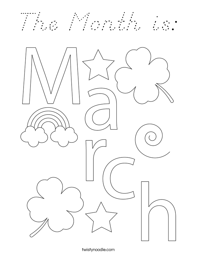 The Month is: Coloring Page