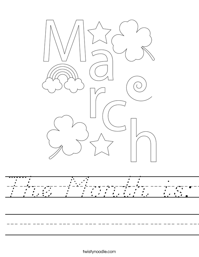 The Month is: Worksheet
