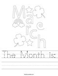 The Month is: Worksheet