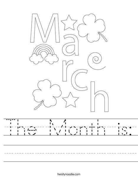 The Month is: Worksheet - Twisty Noodle