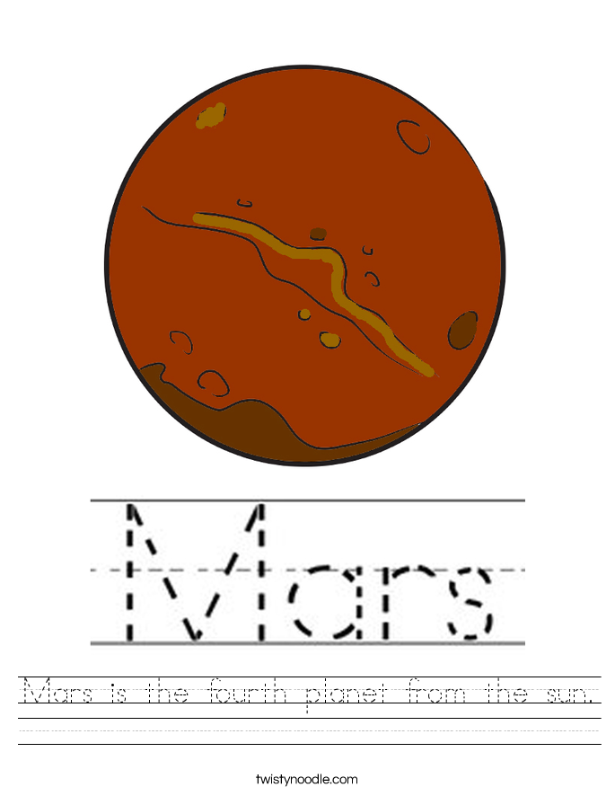 Mars is the fourth planet from the sun. Worksheet