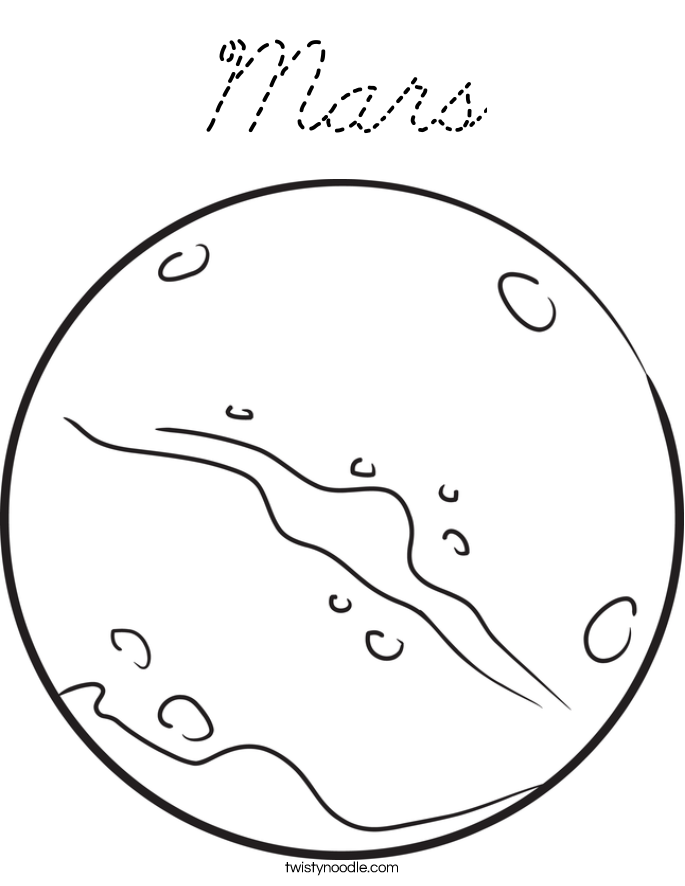Mars Coloring Sheet Coloring Pages - Mars 22 Coloring Page Cursive 