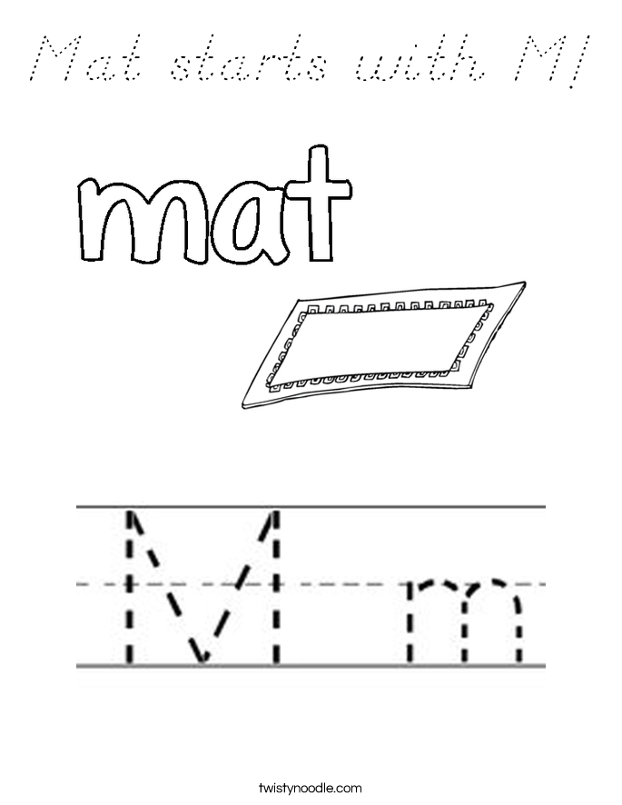 Mat starts with M! Coloring Page