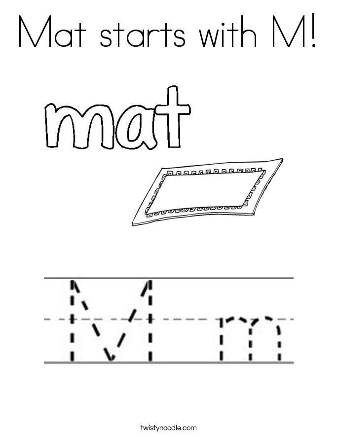 Mat starts with M! Coloring Page