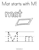 Mat starts with M Coloring Page