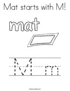 Mat starts with M Coloring Page