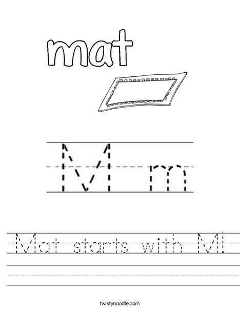 Mat starts with M! Worksheet
