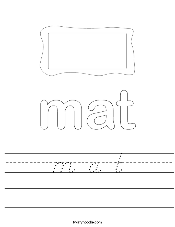 m a t Worksheet D'Nealian Twisty Noodle