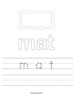 m a t Handwriting Sheet