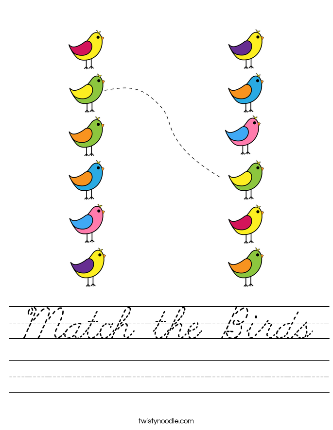 Match the Birds Worksheet