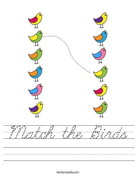 Match the Birds Worksheet