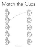 Match the Cups Coloring Page