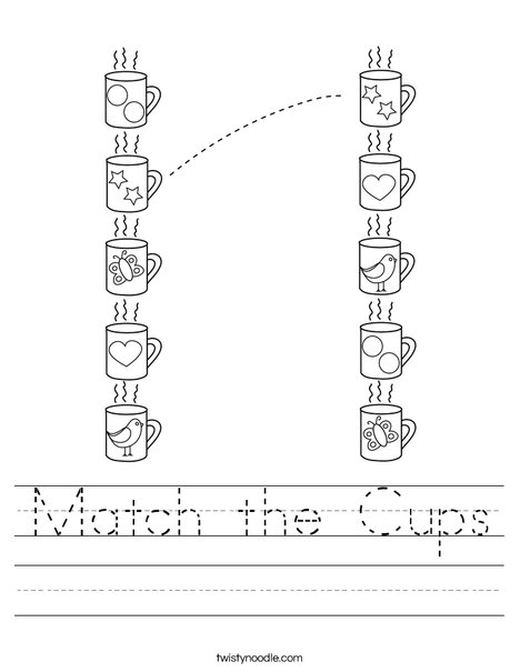 Match the Cups Worksheet