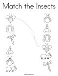 Match the Insects Coloring Page