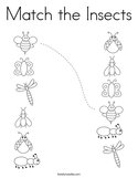 Match the Insects Coloring Page