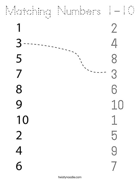 Match the Numbers Coloring Page