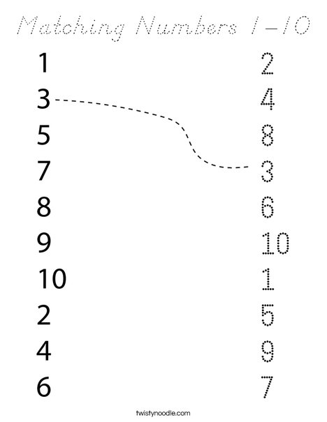 Match the Numbers Coloring Page