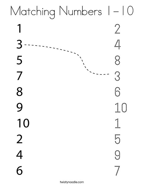 Match the Numbers Coloring Page