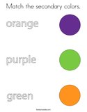 Match the secondary colors Coloring Page