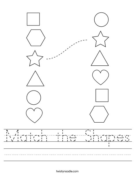 Match the Shapes Worksheet