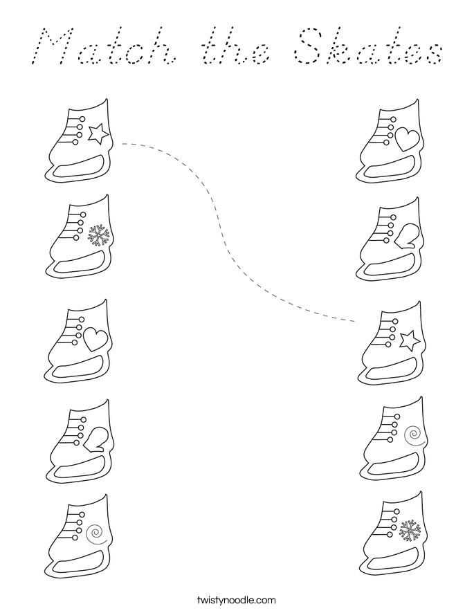 Match the Skates Coloring Page