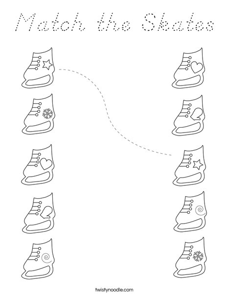Match the Skates Coloring Page