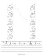 Match the Skates Handwriting Sheet