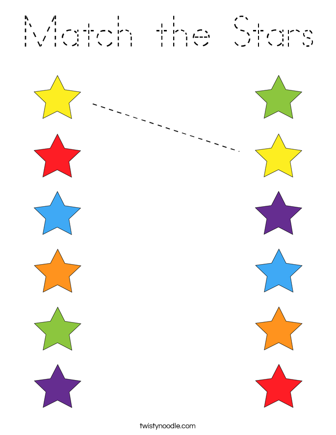 Match the Stars Coloring Page
