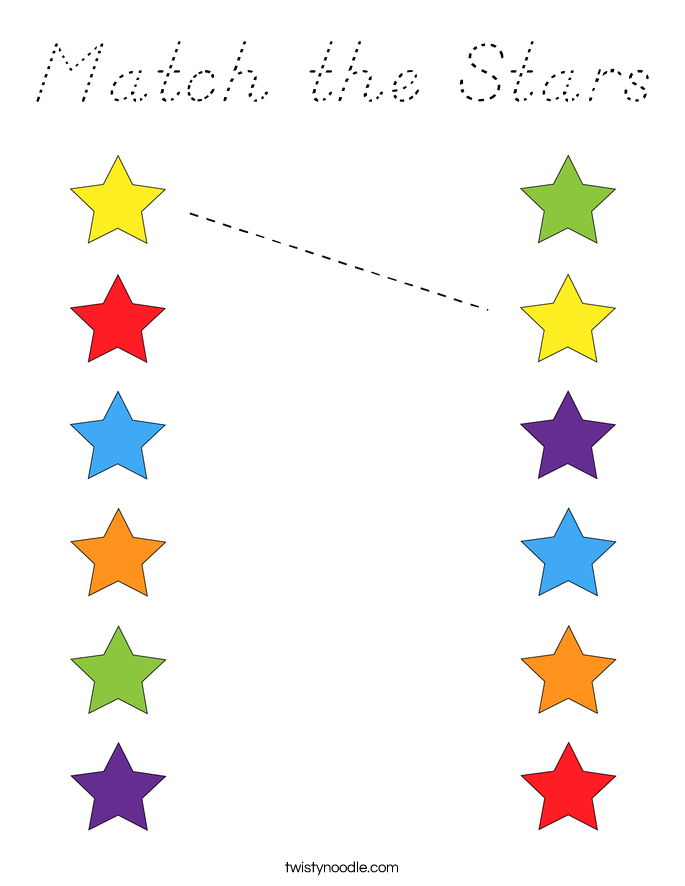 Match the Stars Coloring Page