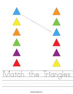 Match the Triangles Handwriting Sheet